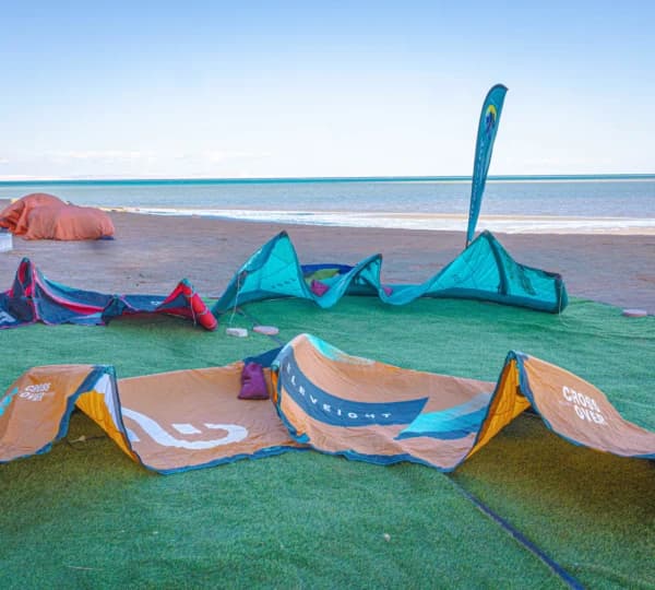 Fresh-water rinse and equipment washing area at the Hurghada kite centre