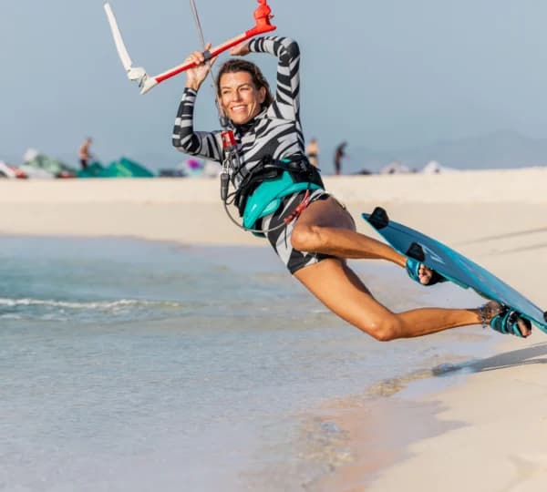 Kite in the air above the Red Sea during a kitesurfing session at Hurghada